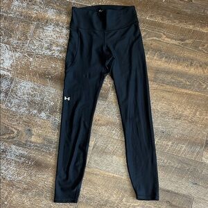 Under Armour Heat Gear Jet‎ Black High-Waist Leggings Size Medium Pocket